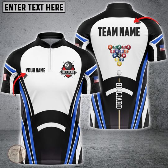 Personalized Billiard Jersey Shirt: Custom Team Uniform