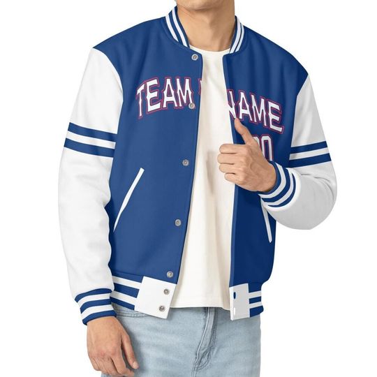 Personalized Texas Baseball Team Multi Color Varsity Jacket, Custom Logo Team Name Number Jacket, Team Baseball Jacket