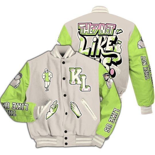 Varsity Jacket To Match Jack Black Night Silver - Dislike Us Graphic All Over Print Varsity Jacket