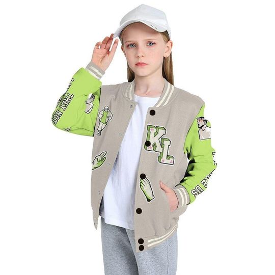 Varsity Jacket To Match Jack Black Night Silver - Dislike Us Graphic All Over Print Varsity Jacket