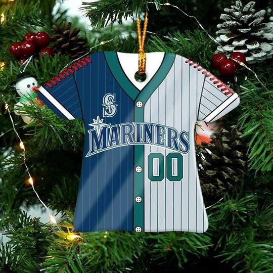 Seattle Mariners Champions Throwback Jersey Ceramic Ornament  Personalized Handmade Gift, Custom Name & Number