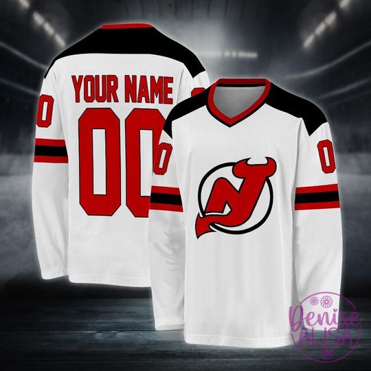 Personalized New Jersey Devils Hockey Jersey, Jersey For Men With Your Team Name, Fan Hockey Jersey