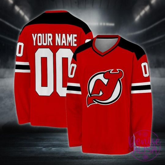 Personalized New Jersey Devils Hockey Jersey, Jersey For Men With Your Team Name, Fan Hockey Jersey