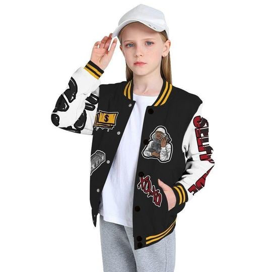 Varsity Jacket To Match White Taxi 12s - Selfmade Unique All Over Print Varsity Jacket