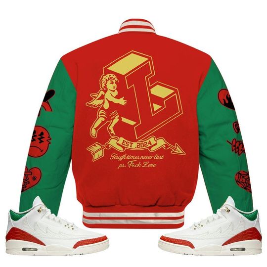 Dunkare Varsity Jacket Retro El Vuelo 3s - Loser Lover Heartbreak