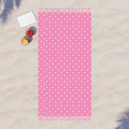 Pink Polka Dot Boho Beach Cloth