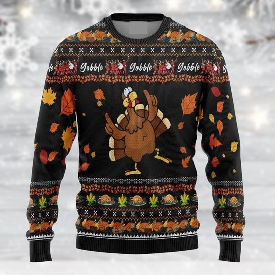 Thanksgiving Ugly Christmas Sweater, Turkey Sweater, Fall Harvest Sweater, Autumn Thanksgiving Sweater