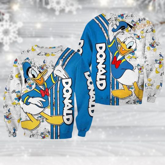 Donald Duck Ugly Christmas Sweater, Disney Winter Sweater Holiday Gift