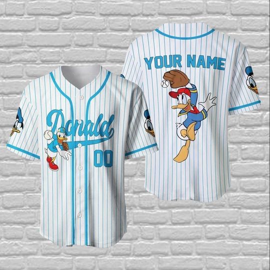 Personalized Donald Duck Baseball Jersey, Disney Donald Baseball Shirt