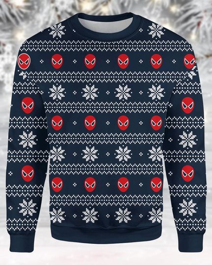Spider-Man Ugly Christmas Sweater, Marvel Holiday Sweater