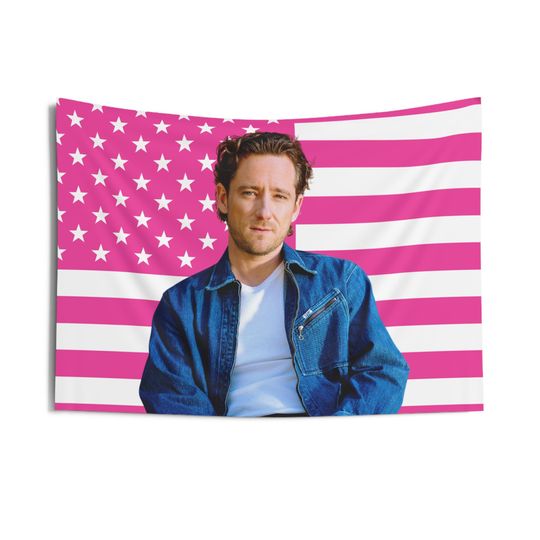 Lewis Pullman denim jacket Tapestries, Lewis Pullman Pink Flag, Lewis Pullman Indoor Wall Tapestries