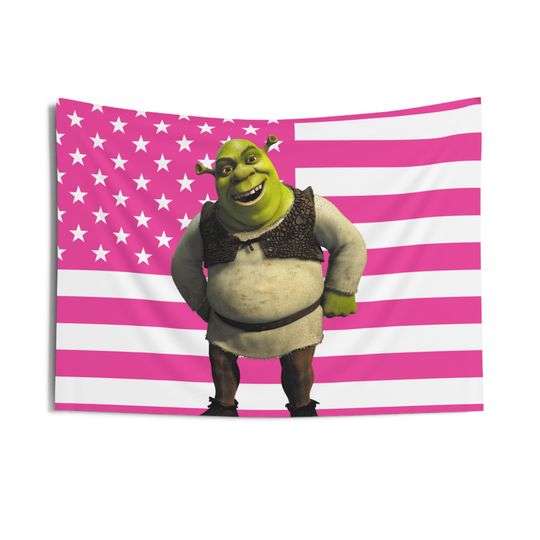 Shrek Tapestries, Shrek Pink Flag, Shrek Wall Tapestries