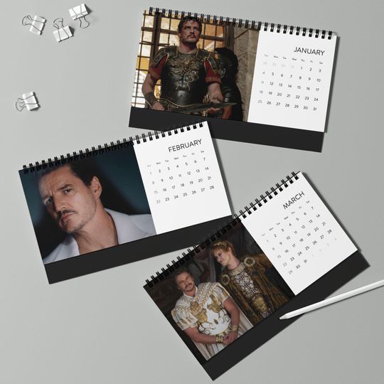 Gladiator Pedro Pascal Desk Calendar 2026, Pedro Pascal Calendar