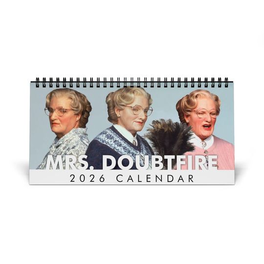 Mrs. Doubtfire Desktop Calendar, Mrs. Doubtfire Calendar, Robin Williams Fan Gift