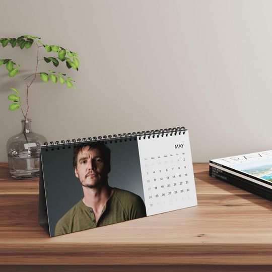 Pedro Pascal Desktop Calendar (2026 grid), Pedro Pascal Calendar, Pedro Pascal Fan gifts