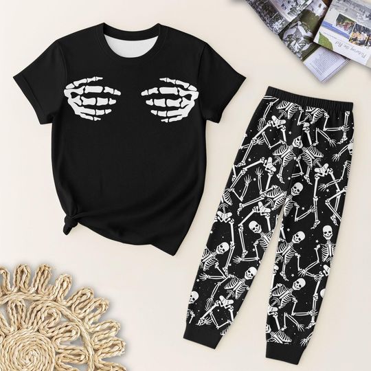 Skeleton Halloween Pajama Set for Women