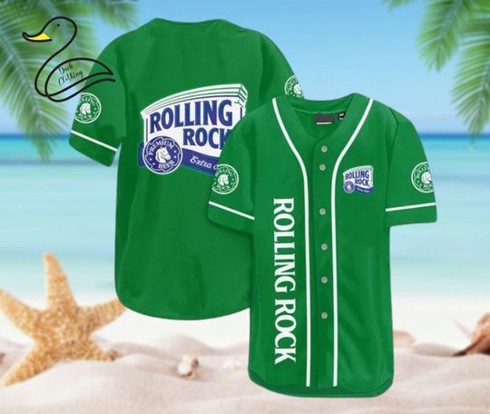 Green Rolling Rock Beer Baseball Jersey, Halloween Shirt