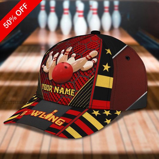Custom Name Bowling Cap Hat, Men Bowling Hat, Bowling Lovers Gift, Cap for Bowlers