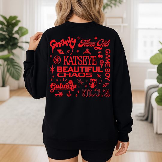 Retro Katseye Double Sided Hoodies with Katseye Kpop