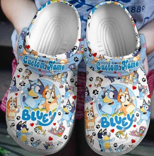 BlueyDad Family Clogs Shoes, BlueyDad Family Custom Slipper, Custom Clogs, Custom Clogs Shoes, Personalized Shoes