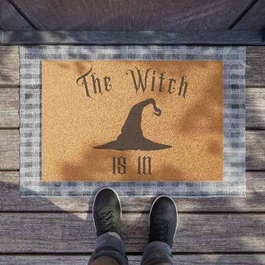The Witch Is In Doormat: Halloween Welcome Mat