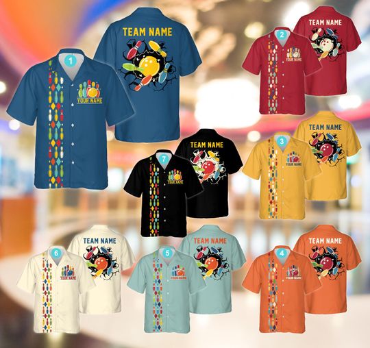 Personalized Name Bowling Hawaiian Shirt, Custom Bowling Hawaiian Shirt