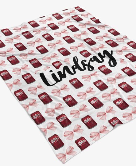 Personalized Dr Pepper Fleece Blanket Throw for Adults and Kids