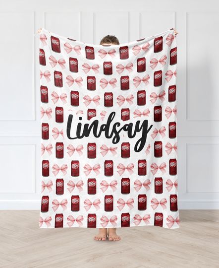 Personalized Dr Pepper Fleece Blanket Throw for Adults and Kids