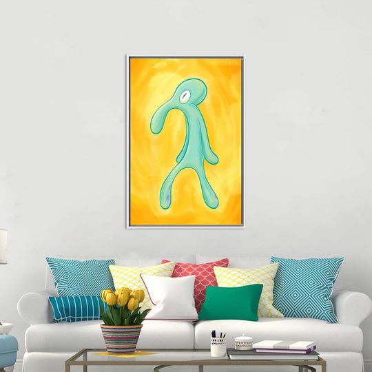 Bold & Brash Squidward Vertical Poster Canvas Art - Modern Home Decor
