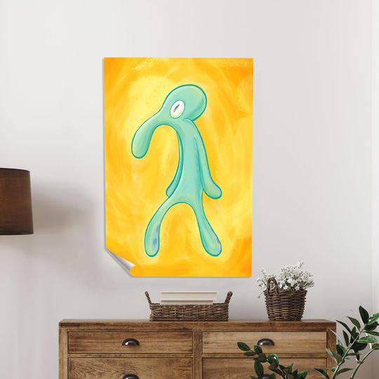 Bold & Brash Squidward Vertical Poster Canvas Art - Modern Home Decor