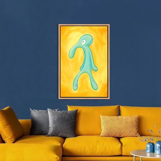 Bold & Brash Squidward Vertical Poster Canvas Art - Modern Home Decor