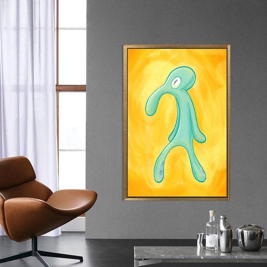 Bold & Brash Squidward Vertical Poster Canvas Art - Modern Home Decor