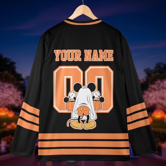 Custom Halloween Mickey Mouse Hockey Jersey
