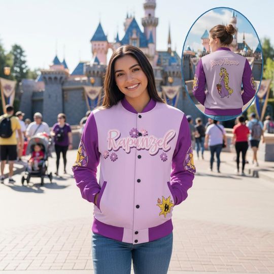 Personalized Disney Princess Varsity Jacket, Personalized Jacket, Disney Baseball Jacket