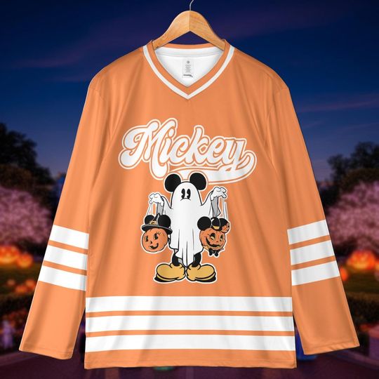 Custom Halloween Mickey Mouse Hockey Jersey