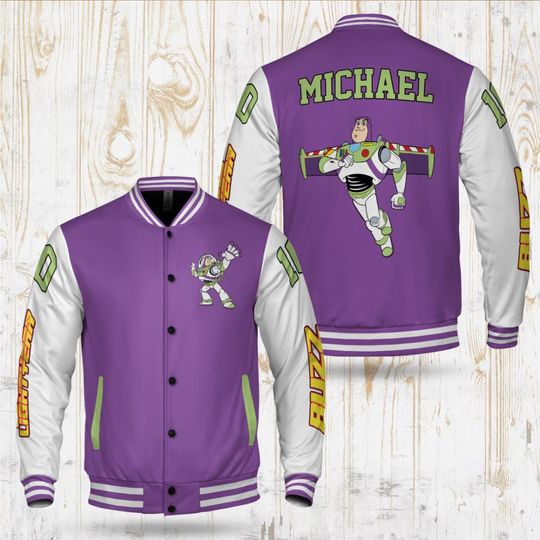 Personalized Buzz Lightyear Varsity Jacket: Toy Story Inspired Baseball Outfit