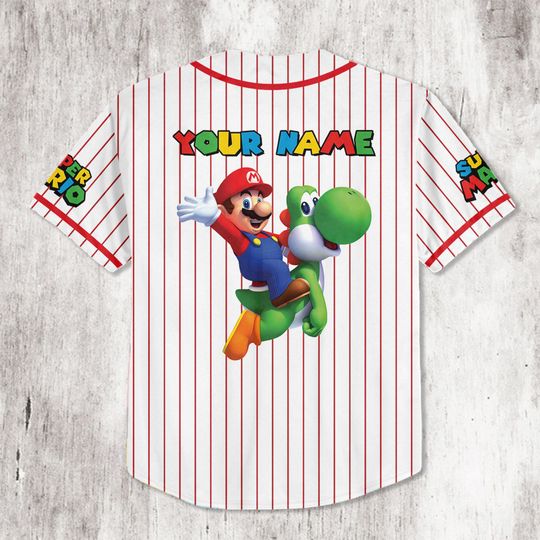 Personalized Super Mario Baseball Jersey |  Mario Baseball Jersey | Jersey for Kids