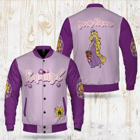 Personalized Disney Princess Varsity Jacket, Personalized Jacket, Disney Baseball Jacket