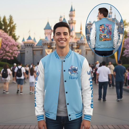 Personalized Lilo & Stitch Baseball Jacket