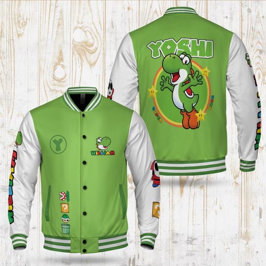 Personalized Super Mario Varsity Jacket: Custom Family Birthday Gift