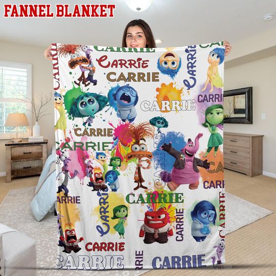 Personalized Inside Out 2 Blanket, Custom Name Blanket