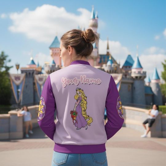 Personalized Disney Princess Varsity Jacket, Personalized Jacket, Disney Baseball Jacket