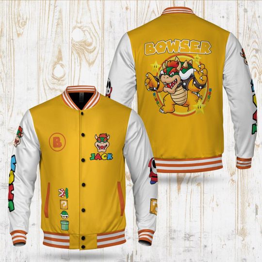 Personalized Super Mario Varsity Jacket: Custom Family Birthday Gift