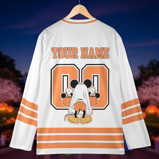 Custom Halloween Mickey Mouse Hockey Jersey