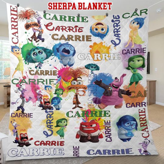Personalized Inside Out 2 Blanket, Custom Name Blanket