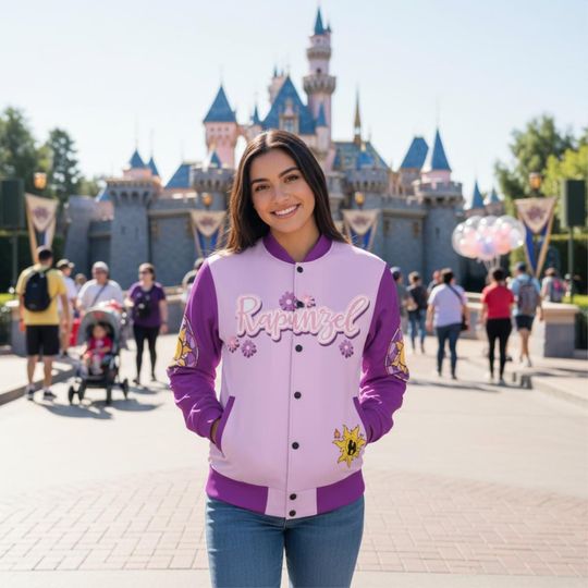 Personalized Disney Princess Varsity Jacket, Personalized Jacket, Disney Baseball Jacket