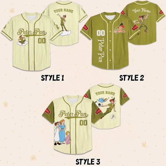 Custom Disney Peter Pan Collection Baseball Jersey, Custom Jersey Shirt, Disney Jersey, Gift For Baseball Fan Disney Princess Matching