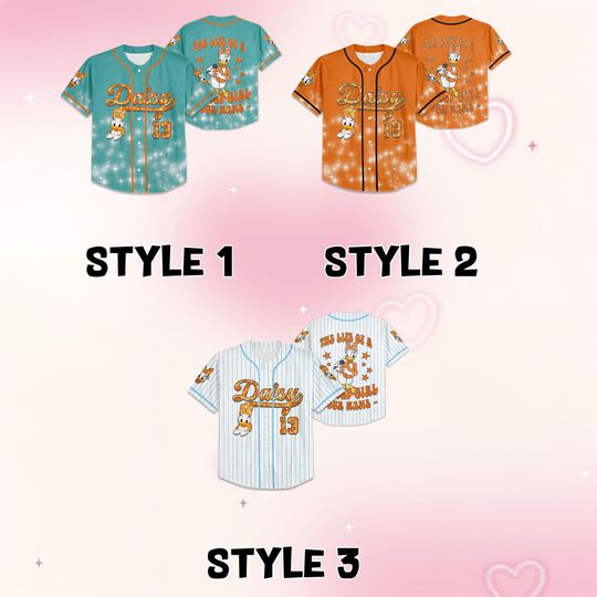 Custom Daisy Duck Disney The Life Of A Girl Life Cyan Baseball Jersey, Showgirl Shirt, Park Girl, Vacation Jersey, Gift for Disney Fans