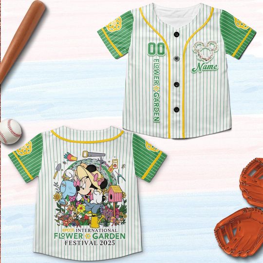 Disney Epcot Flower and Garden Festival 2025 Baseball Jersey, Mickey & Co Floral Let The Magic Blossom Tee, Epcot Figment Matching Trip