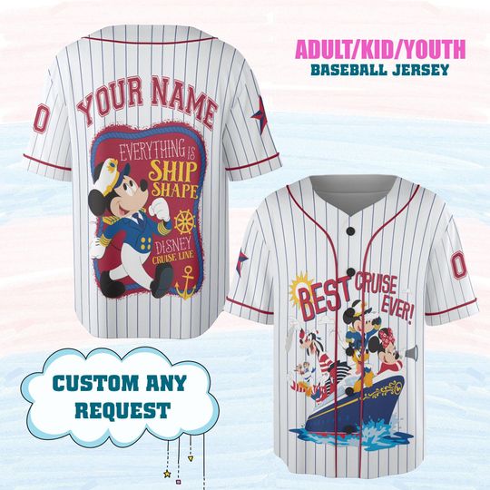 Custom Mickey Best Cruise Ever Baseball Jersey, In My Disney Cruise Era Sport Team, Disney Vacation Jersey, Mickey Cruise Sport Jersey Crew